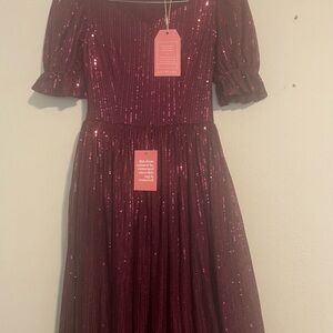 Ivy City Sequin Burgundy Dress